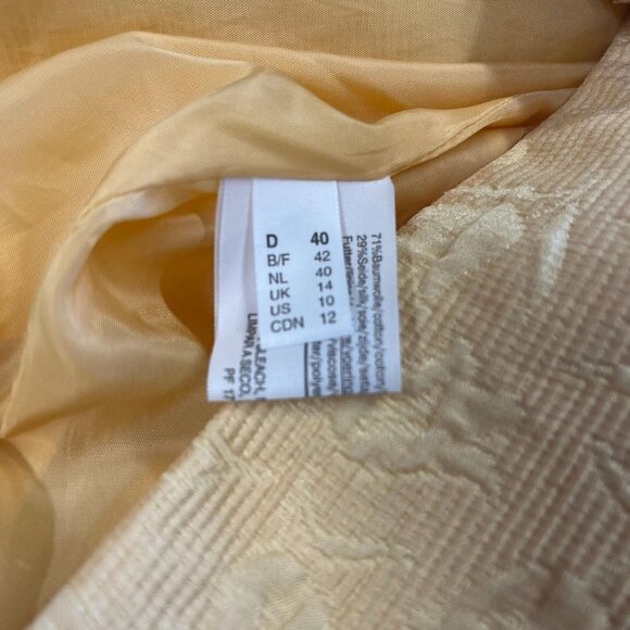 Louis Feraud Vintage Blazer Yellow Textured Button Down Long Sleeve Ladies 10 - Picture 7 of 10